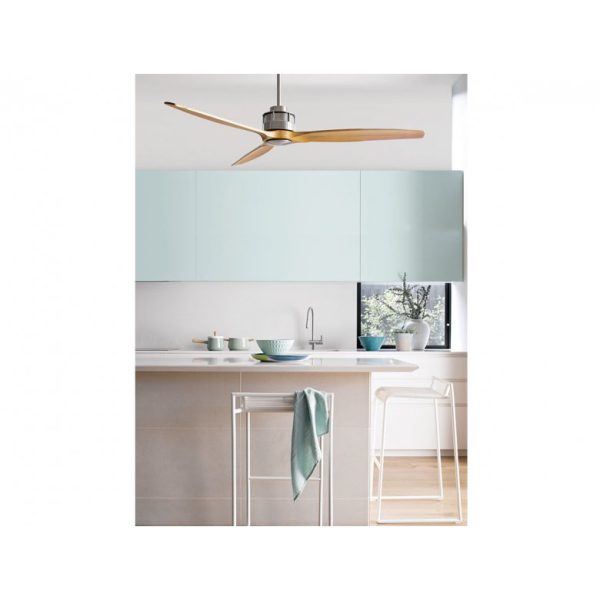 Beacon Ανεμιστήρας Οροφής Lucci Air Airfusion Akmani Brushed Chrome/Teak DC με ασύρματο χειριστήριο - Image 2