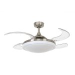 Beacon Ανεμιστήρας Οροφής Fanaway Evora Brushed Chrome αναδιπλούμενα πτερύγια με ασύρματο χειριστήριο