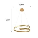 Κρεμαστό Φωτιστικό Led 59W 3000K D60cm Χρυσό Capri 4291301 - Image 3