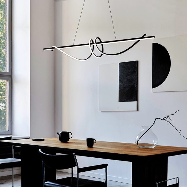 Κρεμαστό Φωτιστικό Led Ράγα 47W 3000K 120cm Μαύρο Claudia 4291400 - Image 2