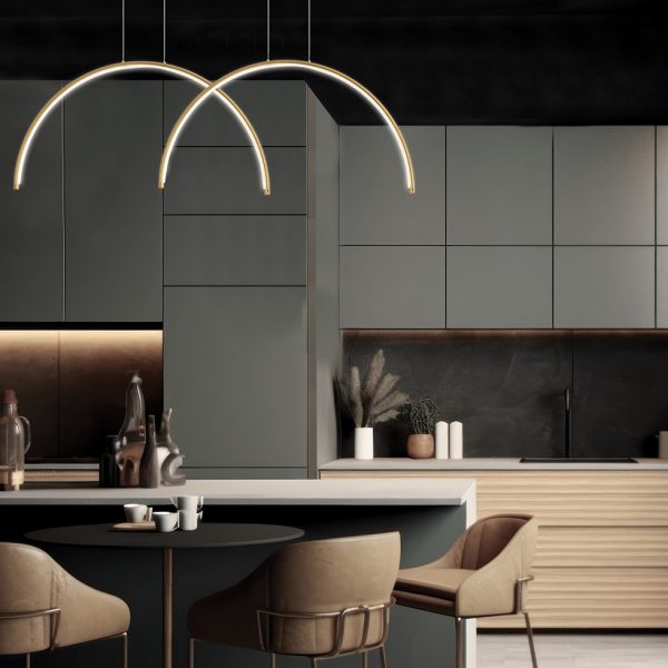 Κρεμαστό Φωτιστικό Ράγα Led 39W 3000K Χρυσό 95cm Megan 4303100 - Image 2