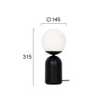 Φωτιστικό Επιτραπέζιο Μαύρο Με Οπάλ Μπάλα  Erietta - Image 2