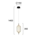 Κρεμαστό Φωτιστικό Μονόφωτο LED 11W 967Lm Pellucid - Image 2