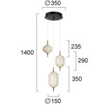 Κρεμαστό Φωτιστικό 3/Φωτο LED 20W 1456Lm 3000K Pellucid - Image 4