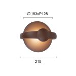 Επίτοιχο Φωτιστικό Απλίκα LED 12W 680Lm 3000K Τοίχου σε Καφέ Mayorka - Image 3