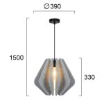 Κρεμαστό Φωτιστικό Μονόφωτο Γκρι από τσόχα Barano - Image 3