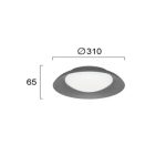 Φωτιστικό Οροφής LED D:31cm 12W 660Lm Ανθρακί Britney - Image 2