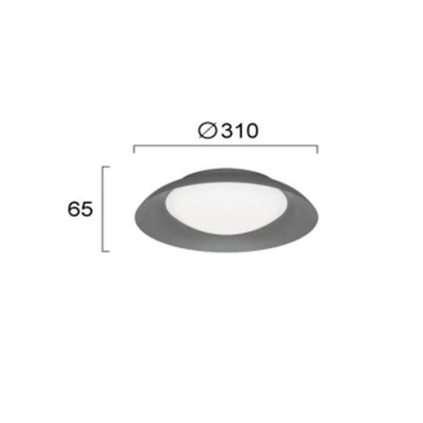 Φωτιστικό Οροφής LED D:31cm 12W 660Lm Ανθρακί Britney - Image 2