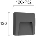 Εξωτερικού χώρου Επίτοιχο Στεγανό LED 3W 90Lm 3000K IP65 L:120 Cop - Image 2