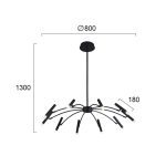 Κρεμαστό Φωτιστικό LED 50W 2885Lm 3000K Μαύρο Secret - Image 3