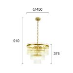 Κρεμαστό Φωτιστικό 7φ D45cm Κρυστάλλινο Μπρονζέ Χρώμα Sabrina - Image 2