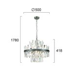 Κρεμαστό Φωτιστικό 8Φ Κρυστάλλινο D50cm Ασημί Αντικέ Χρώμα Veronica - Image 2