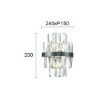 Επίτοιχο Φωτιστικό Κρυστάλλινο Απλίκα Τοίχου 2ΧG9 Ασημί Αντικέ χρώμα Veronica - Image 2