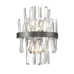 Επίτοιχο Φωτιστικό Κρυστάλλινο Απλίκα Τοίχου 2ΧG9 Ασημί Αντικέ χρώμα Veronica