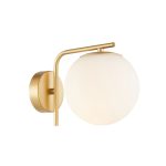 Επίτοιχο Φωτιστικό Απλίκα χρυσή με οπαλ μπάλα Nefeli