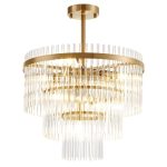 Φωτιστικό Οροφής 7Φ D45cm Κρυστάλλινο Μπρονζέ Χρώμα Sabrina