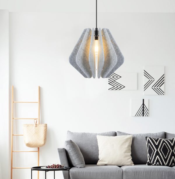 Κρεμαστό Φωτιστικό Μονόφωτο Γκρι από τσόχα Barano - Image 2