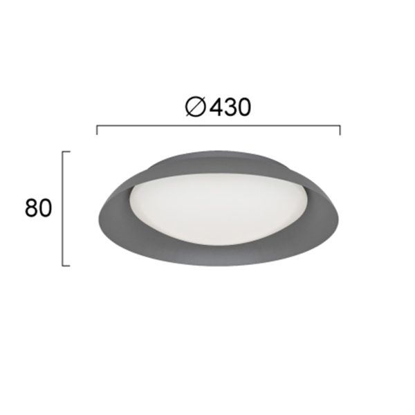 Φωτιστικό Οροφής LED D:43cm 23W 900Lm Ανθρακί Britney - Image 3