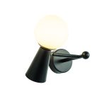 ΕΠΙΤΟΙΧΟ ΦΩΤΙΣΤΙΚΟ ΑΠΛΙΚΑ 1xG9 & 1xGU10 KIMOLOS ΜΑΥΡΟ ΜΕ ΛΕΥΚΟ ΓΥΑΛΙ 22Χ20Χ17CM