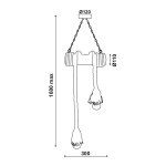 ΚΡΕΜΑΣΤΟ ΦΩΤΙΣΤΙΚΟ 2ΧΕ27 BAMBOO+ΣΧΟΙΝΙ 11Χ30ΧΗ160CM max. MERLIN - Image 2