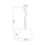 ΚΡΕΜΑΣΤΟ ΜΕ ΑΚΡΥΛΙΚΕΣ ΜΠΑΛΕΣ - ΑΣΗΜΙ ΚΑΠΕΛΟ Φ34 1ΧΕ27 OLIVIA - Image 2