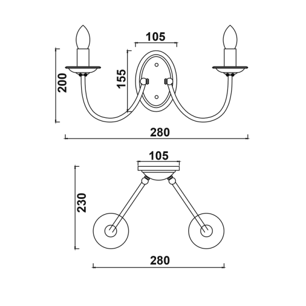 ΕΠΙΤΟΙΧΙΟ ΦΩΤΙΣΤΙΚΟ ΑΠΛΙΚΑ 2ΧΕ14 ΜΕΤΑΛΛΙΚΟ ΠΑΤΙΝΑ ΠΡΑΣΙΝΟ 35X20X20CM ACCRA - Image 2