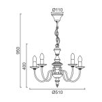 ΚΡΕΜΑΣΤΟ ΦΩΤΙΣΤΙΚΟ 5ΧΕ14 ΜΕΤΑΛΛΙΚΟ ΠΑΤΙΝΑ ΠΡΑΣΙΝΟ Φ51ΧΗ95CM ACCRA - Image 3