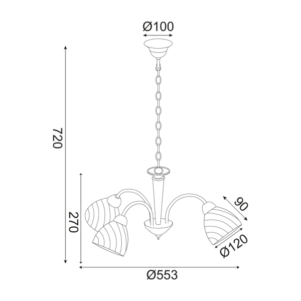 ΚΡΕΜΑΣΤΟ ΜΠΡΟΝΖΕ ΜΕΤΑΛΛΙΚΟ 3ΧΕ14 BYRON - Image 2