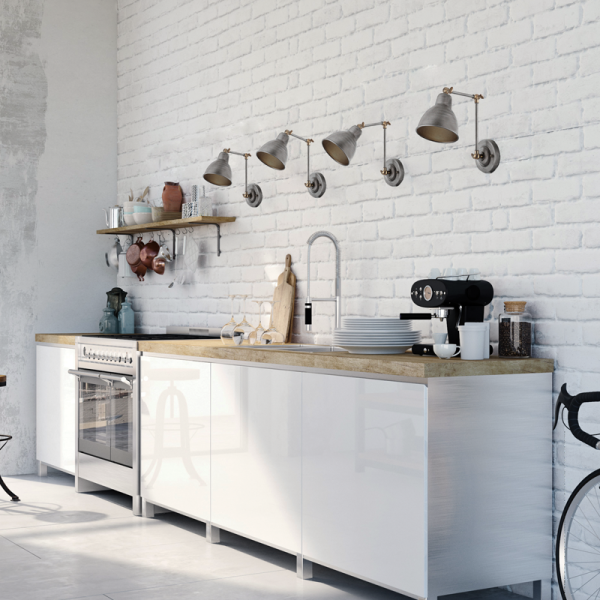 ΕΠΙΤΟΙΧΟ ΦΩΤΙΣΤΙΚΟ 1ΧΕ27 ΜΕΤΑΛΛΙΚΟ ΜΑΥΡΟ-ΑΣΗΜΙ ΒΡΑΧΙΟΝΑΣ Φ15Χ39CM THALASSA - Image 2