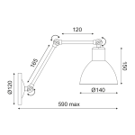 ΕΠΙΤΟΙΧΟ ΦΩΤΙΣΤΙΚΟ 1ΧΕ27 ΜΕΤΑΛΛΙΚΟ ΜΑΥΡΟ-ΑΣΗΜΙ ΒΡΑΧΙΟΝΑΣ Φ15Χ39CM THALASSA - Image 3