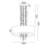 ΚΡΕΜΑΣΤΟ ΦΩΤΙΣΤΙΚΟ 5ΧΕ14 CASCADA ΧΡΩΜΙΟ ΜΕΤ/ΚΟ + ΛΕΥΚΟ ΥΦΑΣΜΑ D60XH100CM - Image 3