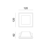 ΤΕΤΡΑΓΩΝΟ ΓΥΨΙΝΟ TRIMLESS ΣΠΟΤ RORY GU10 ΜΕ ΟΠΑΛ ΓΥΑΛΙ - Image 2