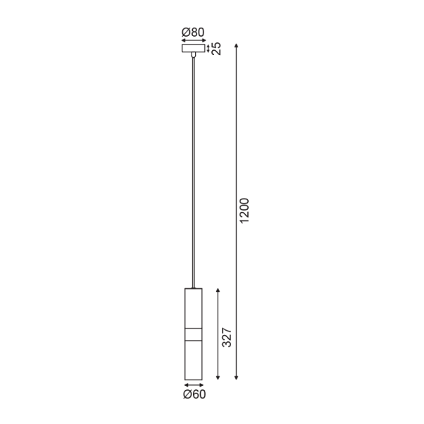 ΚΡΕΜΑΣΤΟ ΦΩΤΙΣΤΙΚΟ  1XGU10 ΜΑΥΡΟ ΜΕΤΑΛΛΙΚΟ D8XH120CM DA VINCI - Image 2