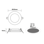 LED PANEL ΣΤΡΟΓΓΥΛΟ ΛΕΥΚΟ 22W 6500K 2400Lm Φ220 230V AC Ra80 - Image 2