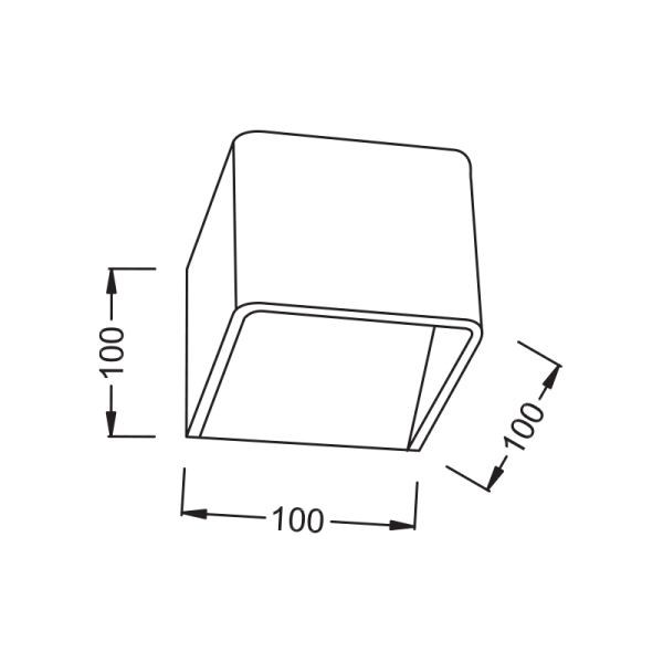 ΕΠΙΤΟΙΧΙΟ ΦΩΤΙΣΤΙΚΟ LED ΜΑΥΡΟ UP-DOWN CUBE 1X3W 230V 3000K 30000hr NEPHELE - Image 2