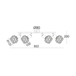 ΣΠΟΤ 4XE14 ΧΑΛΚΙΝΟ ΠΛΕΓΜΑ 68X12,5X19,5CM ALADDIN - Image 2