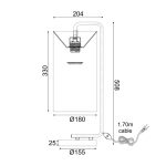 ΕΠΙΤΡΑΠΕΖΙΟ ΦΩΤΙΣΤΙΚΟ  1XE27 OSAKA ΧΡΥΣΟ ΜΕΤ/ΚΟ+ΛΕΥΚΟ ΑΜΠΑΖΟΥΡ-ΜΑΡΜΑΡΟ IP20 20,4X18XH51CM - Image 2