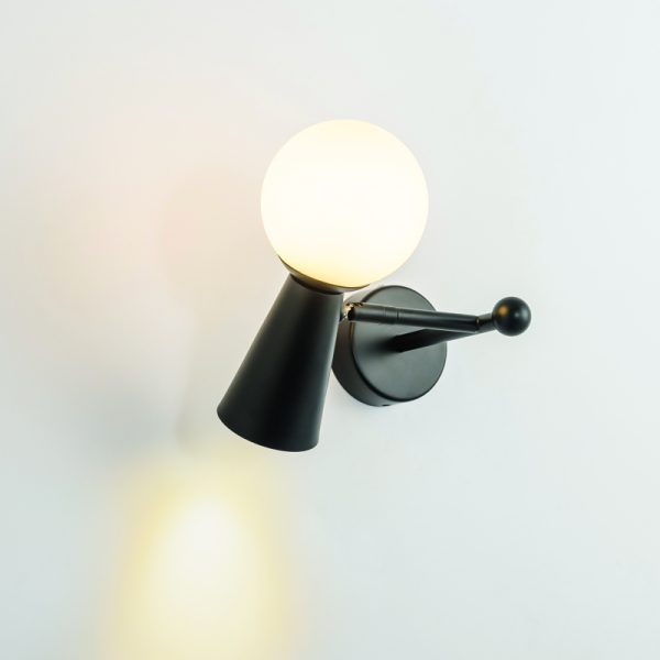 ΕΠΙΤΟΙΧΟ ΦΩΤΙΣΤΙΚΟ ΑΠΛΙΚΑ 1xG9 & 1xGU10 KIMOLOS ΜΑΥΡΟ ΜΕ ΛΕΥΚΟ ΓΥΑΛΙ 22Χ20Χ17CM - Image 2