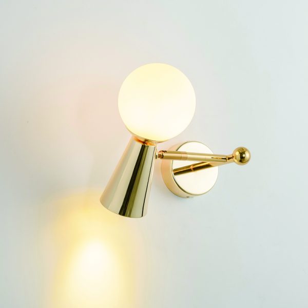 ΕΠΙΤΟΙΧΟ ΦΩΤΙΣΤΙΚΟ 1xG9 & 1xGU10 KIMOLOS ΧΡΥΣΟ ΜΕ ΛΕΥΚΟ ΓΥΑΛΙ 22Χ20Χ17CM - Image 2