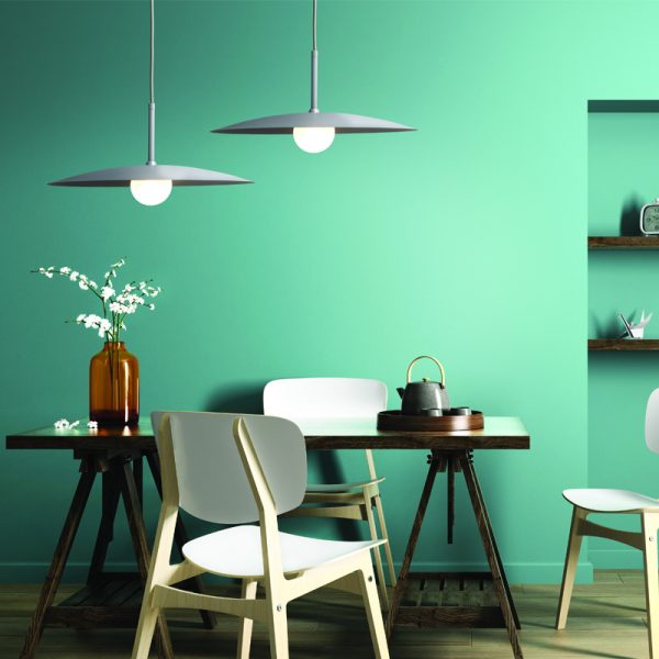 ΚΡΕΜΑΣΤΟ ΦΩΤΙΣΤΙΚΟ 1xG9 AFINAR ΓΚΡΙ ΜΕΤΑΛΛΙΚΟ ΚΑΠΕΛΟ ΜΕ ΑΜΜΟΒΟΛΗ ΓΥΑΛΙ Φ40Χ120CM - Image 2