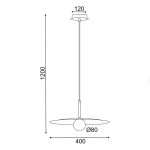 ΚΡΕΜΑΣΤΟ ΦΩΤΙΣΤΙΚΟ 1xG9 AFINAR ΛΕΥΚΟ ΜΕΤΑΛΛΙΚΟ ΚΑΠΕΛΟ ΜΕ ΑΜΜΟΒΟΛΗ ΓΥΑΛΙ Φ40Χ120CM - Image 2