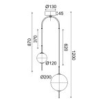ΚΡΕΜΑΣΤΟ ΦΩΤΙΣΤΙΚΟ LED 11W 3000K 1150LM AMELIA ΜΑΥΡΟ ΜΕΤΑΛΛΟ ΜΕ ΛΕΥΚΟ ΓΥΑΛΙ D37XH130CM - Image 2