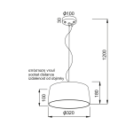 ΚΡΕΜΑΣΤΟ ΦΩΤΙΣΤΙΚΟ 1ΧΕ27 ΤΣΙΜΕΝΤΟ Φ32xH18cm ELVIS - Image 2