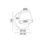 ΕΠΙΤΟΙΧΟ ΦΩΤΙΣΤΙΚΟ LED 8W 3000K 640LM ΜΑΥΡΟ ΜΕΤ/ΚΟ 12X12X13CM LUCIDO - Image 2