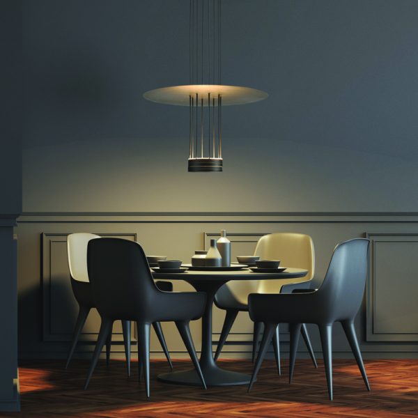 ΚΡΕΜΑΣΤΟ ΦΩΤΙΣΤΙΚΟ LED 18W 3000K 1260LM ΟN/OFF ELIA ΜΑΥΡΟ ΜΕ ΚΑΠΕΛΟ IP20 D60XH104CM - Image 2