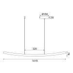 ΚΡΕΜΑΣΤΟ ΦΩΤΙΣΤΙΚΟ ΡΑΓΑ LED 20W 3000K 1400LM NAAVA ΜΑΥΡΟ IP20 102X15X110CM - Image 2