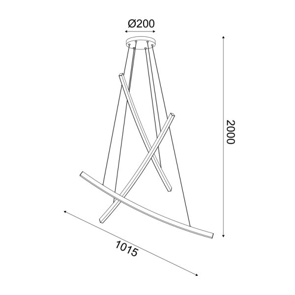 ΚΡΕΜΑΣΤΟ ΦΩΤΙΣΤΙΚΟ LED 60W 3000K 4200LM NAAVA ΛΕΥΚΟ IP20 102X15X110CM - Image 2