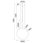 ΚΡΕΜΑΣΤΟ ΦΩΤΙΣΤΙΚΟ LED 24W 3000K 1680LM VENUS ΧΡΩΜΙΟ ΜΕΤ/ΚΟ IP20 40X30XH164CM - Image 2