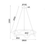 ΚΡΕΜΑΣΤΟ ΦΩΤΙΣΤΙΚΟ LED 60W 3000K 3400LM KYMA ΜΑΥΡΟ ΜΕΤ/ΚΟ IP20 D80XH230CM - Image 3