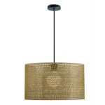 Κρεμαστό φωτιστικό μονόφωτο καπέλο πλέγμα από ψάθα D40cm